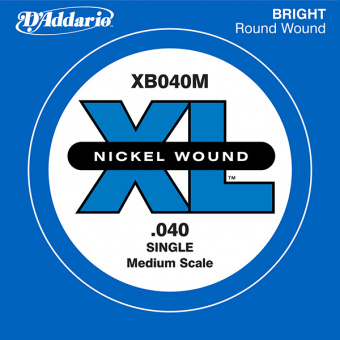 XB040M Nickel Wound Отдельная струна для бас-гитары, никелированная, 040, D'Addario от магазина Соло в Иркутске