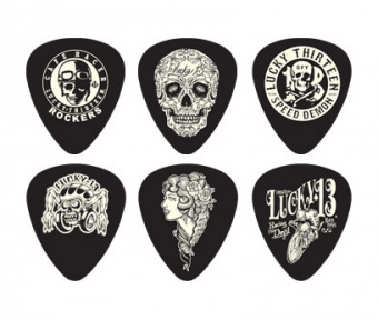 L13CP.73 Lucky 13 C Медиаторы 6шт, толщина 0,73мм, Dunlop от магазина Соло в Иркутске