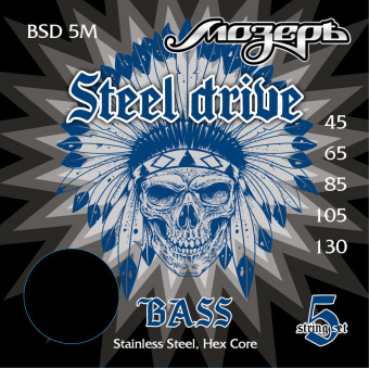BSD-5M Steel Drive Комплект струн для 5-струнной бас-гитары, сталь, Мозеръ от магазина Соло в Иркутске