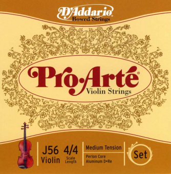 J56-4/4M-B10 Pro-Arte Струны для скрипки размером 4/4, среднее натяжение, 10 комплектов, D'Addario от магазина Соло в Иркутске