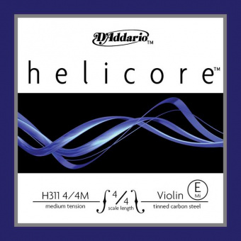 H311-4/4M-B10 Helicore Отдельная струна Е/Ми для скрипки размером 4/4, ср. натяж, 10шт, D'Addario от магазина Соло в Иркутске