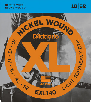 EXL140 XL NICKEL WOUND Струны для электро-гитары Light Top/Heavy Bottom 10-52 D`Addario от магазина Соло в Иркутске