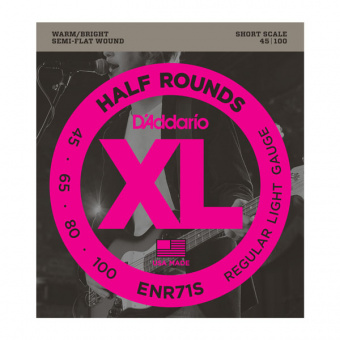 ENR71S Half Rounds Комплект струн для бас-гитары, Regular Light, 45-100, Short Scale, D'Addario от магазина Соло в Иркутске