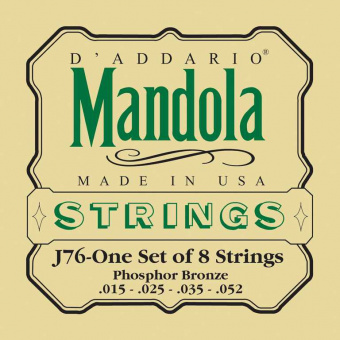 J76 Phosphor Bronze Комплект струн для мандолы, фосфорная бронза, Medium, 15-52, D'Addario от магазина Соло в Иркутске