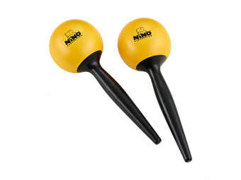 NINO582Y Маракасы пластиковые, круглые на ручке, желтые, Nino Percussion от магазина Соло в Иркутске
