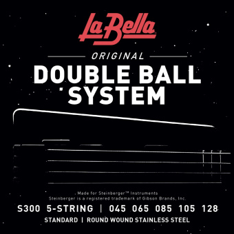 S300 Double Ball Комплект струн для 5-струнной бас-гитары, сталь, 45-128, La Bella от магазина Соло в Иркутске