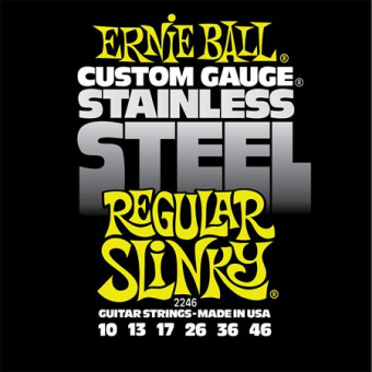 P02246 Regular Slinky Steel Комплект струн для электрогитары, сталь, 10-46, Ernie Ball от магазина Соло в Иркутске