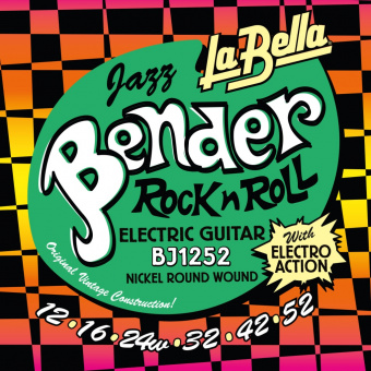 BJ1252 The Bender Jazz Комплект струн для электрогитары, никелированные, 12-52, La Bella от магазина Соло в Иркутске