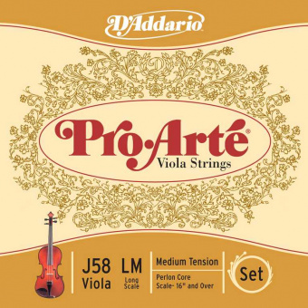 J58-LM Pro-Arte Комплект струн для альта большого размера, среднее натяжение, D'Addario от магазина Соло в Иркутске