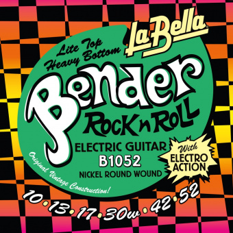 B1052 The Bender L.Top/H.Bottom Комплект струн для электрогитары, никелированные, 10-52, La Bella от магазина Соло в Иркутске
