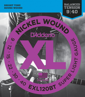 EXL120BT Nickel Wound Комплект струн для электрогитары, Super Light, 09-40, D'Addario от магазина Соло в Иркутске
