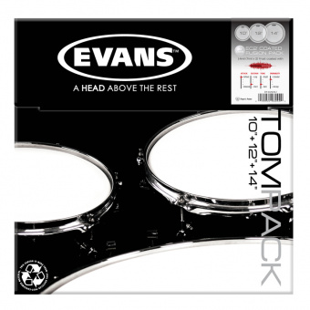 ETP-EC2SCTD-F EC2 Fusion Набор пластика для том барабана, с покрытием 10"/12"/14", Evans от магазина Соло в Иркутске