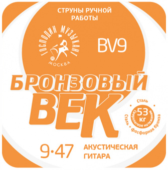 BV09 Бронзовый Век №09 Комплект струн для акустической гитары, 009-047, Господин Музыкант от магазина Соло в Иркутске