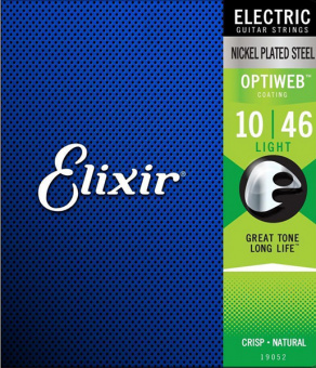 19052 Optiweb Комплект струн для электрогитары, никелированная сталь, Light 10-46, Elixir от магазина Соло в Иркутске