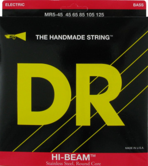 MR5-45 Hi-Beam Комплект струн для 5-струнной бас-гитары, сталь, Medium, 45-125, DR от магазина Соло в Иркутске