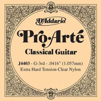 J4403 Pro-Arte Отдельная 3-я струна для классической гитары, нейлон, о.сильное натяжение, D'Addario от магазина Соло в Иркутске
