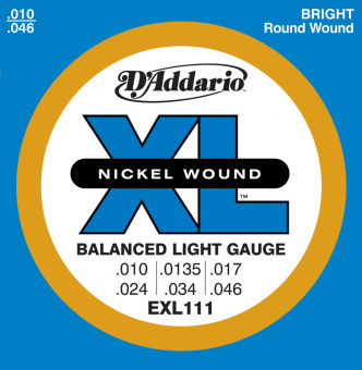 EXL111 Nickel Wound Струны для электрогитары, сбаланс. натяжение, Regular Light, 10-46, D'Addario от магазина Соло в Иркутске