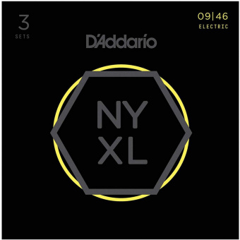 NYXL0946-3P Cтруны для электрогитары, никелированные, Regular Light, 09-46, 3 комплекта, D'Addario от магазина Соло в Иркутске