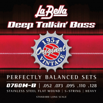 0760M-B Deep Talkin' Bass Комплект струн для 5-струнной, бас-гитары, сталь, 52-128, La Bella от магазина Соло в Иркутске
