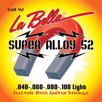SAB42 Super Alloy 52 Комплект струн для бас-гитары, железо/никель, 42-100, Light, La Bella от магазина Соло в Иркутске