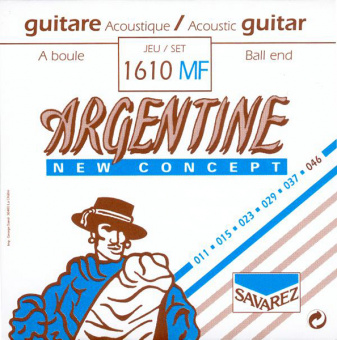 1610MF Argentine Комплект струн для акустической джаз гитары, Light, шарик, 11-46, Savarez от магазина Соло в Иркутске