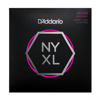 NYXL45130SL NYXL Комплект струн для 5-стр бас-гитары, никел, Super Long, RegLight, 45-130, D'Addario от магазина Соло в Иркутске