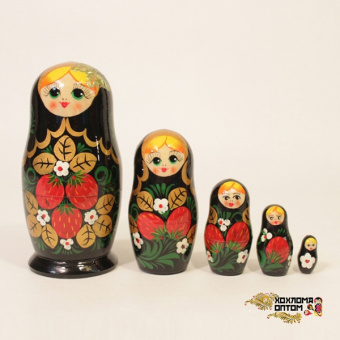 LHM10139 Матрешка "Хохлома с бабочкой" 5 кукольная, Хохлома от магазина Соло в Иркутске