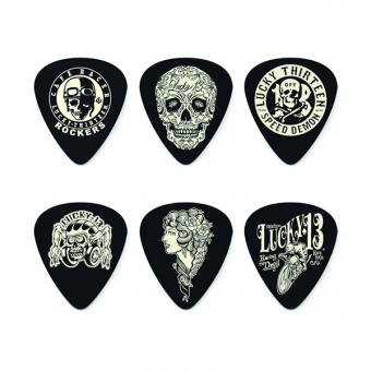 L13C Lucky 13C Коробка медиаторов, 432шт, 3 толщины, 6 рисунков, Dunlop от магазина Соло в Иркутске