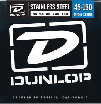 DBS45130 Комплект струн для 5-струнной бас-гитары, нерж.сталь, Medium, 45-130, Dunlop от магазина Соло в Иркутске