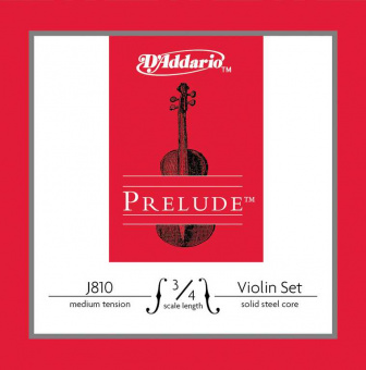 J810-3/4M-B10 Prelude Струны для скрипки размером 3/4, среднее натяжение, 10 комплектов, D'Addario от магазина Соло в Иркутске