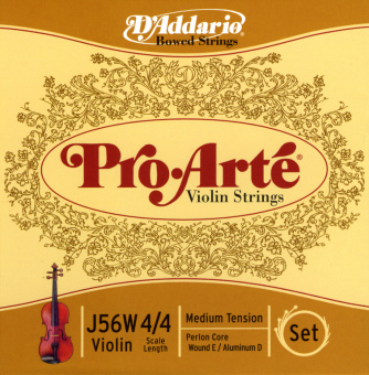 J56W-4/4M Pro-Arte Комплект струн для скрипки размером 4/4, среднее натяжение, D'Addario от магазина Соло в Иркутске