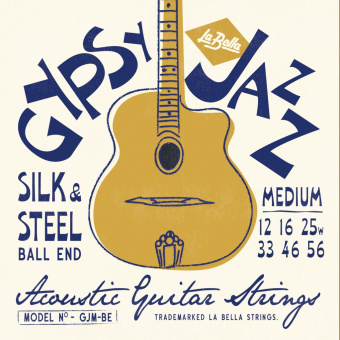 GJM-BE Gypsy Jazz Silk&Steel Комплект струн для акустической гитары, 12-56, сталь/шелк, La Bella от магазина Соло в Иркутске