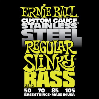 P02842 Stainless Steel Regular Slinky Комплект струн для бас-гитары, 50-105, сталь, Ernie Ball от магазина Соло в Иркутске