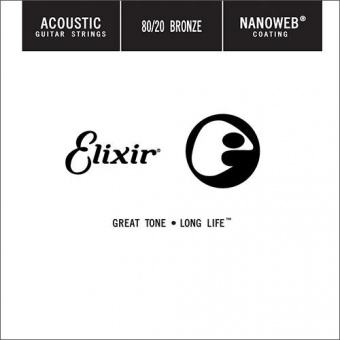 15153 Nanoweb Отдельная струна для акустической гитары, бронза 80/20, .053, Elixir от магазина Соло в Иркутске