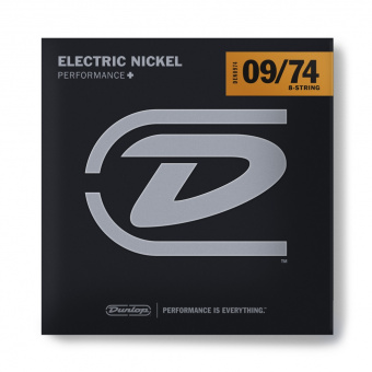 DEN0974 Комплект струн для 8-струнной электрогитары, никелированные, Light, 9-74, Dunlop от магазина Соло в Иркутске