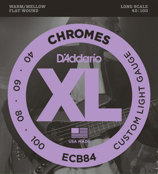 ECB84 Chromes Bass Комплект струн для бас-гитары, Custom Light, 40-100, D'Addario от магазина Соло в Иркутске