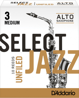 RRS10ASX3M Select Jazz Unfiled Трости для саксофона альт, размер 3, средние (Medium), 10шт, Rico от магазина Соло в Иркутске