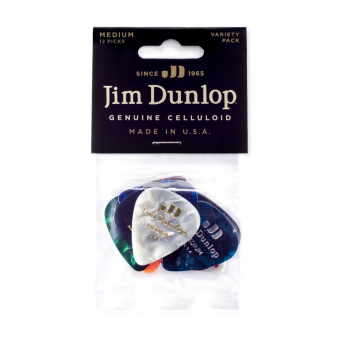 PVP106 Celluloid Набор медиаторов CELLULOID PICK MEDIUM VARIETY PACK 12шт, средние, Dunlop от магазина Соло в Иркутске