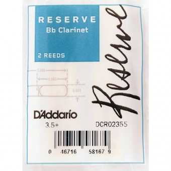DCR02355 Reserve Трости для кларнета Bb, размер 3.5+, 2шт., Rico от магазина Соло в Иркутске