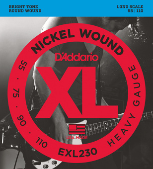 EXL230 XL NICKEL WOUND Струны для бас-гитары Long Heavy 55-110 D`Addario от магазина Соло в Иркутске