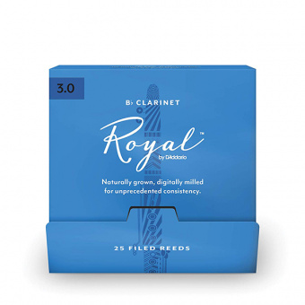 RCB0130-B25 Rico Royal Трости для кларнета Вb, размер 3.0, 25шт в индивидуальной упаковке, Rico от магазина Соло в Иркутске