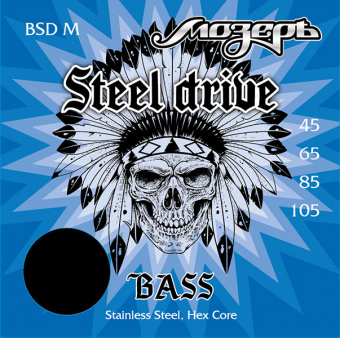 BSD-M Steel Drive Комплект струн для бас-гитары, сталь, 45-105, Мозеръ от магазина Соло в Иркутске