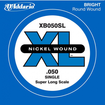 XB050SL Nickel Wound Отдельная струна для бас-гитары, никелированная, .050, Super Long, D'Addario от магазина Соло в Иркутске