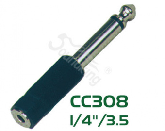 CC308 Переходник (разъем переходной) 6,35мм моно штекер - 3,5мм моно гнездо, Soundking от магазина Соло в Иркутске