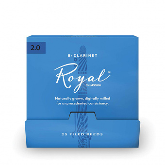 RCB0120-B25 Rico Royal Трости для кларнета Вb, размер 2.0, 25шт в индивидуальной упаковке, Rico от магазина Соло в Иркутске