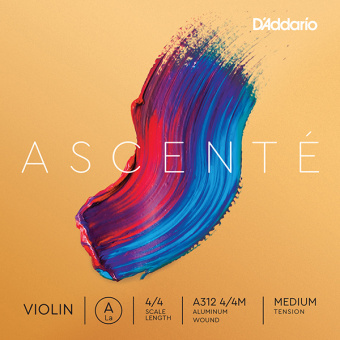 A312-4/4M Ascente Отдельная струна A для скрипки 4/4, среднее натяжение, D'Addario от магазина Соло в Иркутске