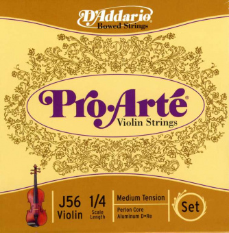 J56-1/4M-B10 Pro-Arte Струны для скрипки размером 1/4, среднее натяжение, 10 комплектов, D'Addario от магазина Соло в Иркутске