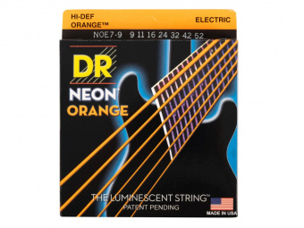 NOE7-9 Neon Orange Комплект струн для 7-струнной электрогитары, никелированные,с покрытием, 9-52, DR от магазина Соло в Иркутске