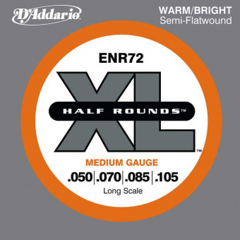 ENR72 Half Rounds Комплект струн для бас-гитары, Medium, 50-105, D'Addario от магазина Соло в Иркутске