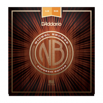 NB1256 Nickel Bronze Комплект струн для акустической гитары, Light Top/Med Bottom, 12-56, D'Addario от магазина Соло в Иркутске